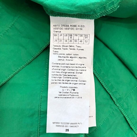 MARINA RINALDI SPORT GREEN COTTON-POPLIN DRESS - 16 - Picture 9 of 9